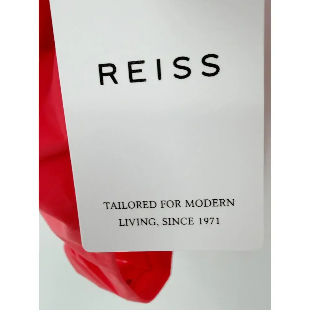 REISS Isabel Plunge Swimsuit Size 8 NEW $140 Coral Pink $140 One Piece